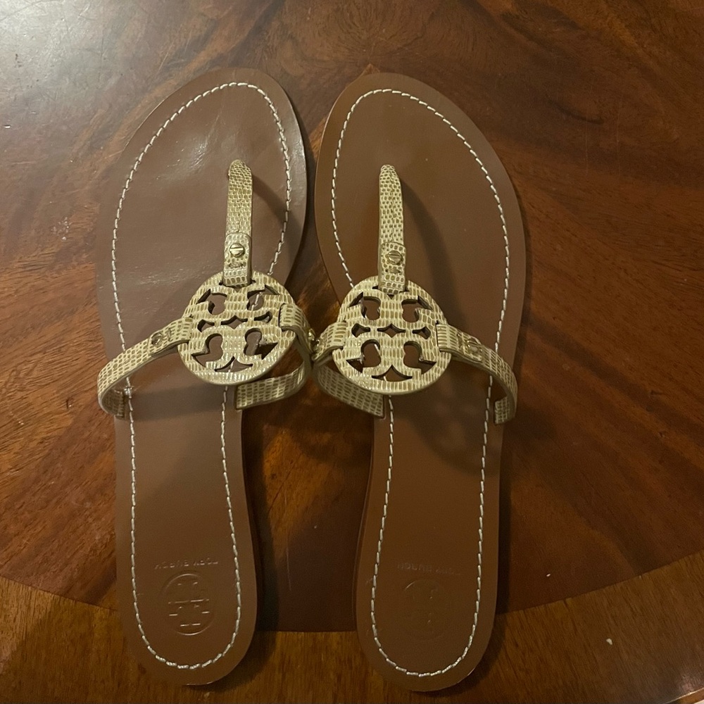 Tory Burch Leather Mini Miller Sandal - Size 10